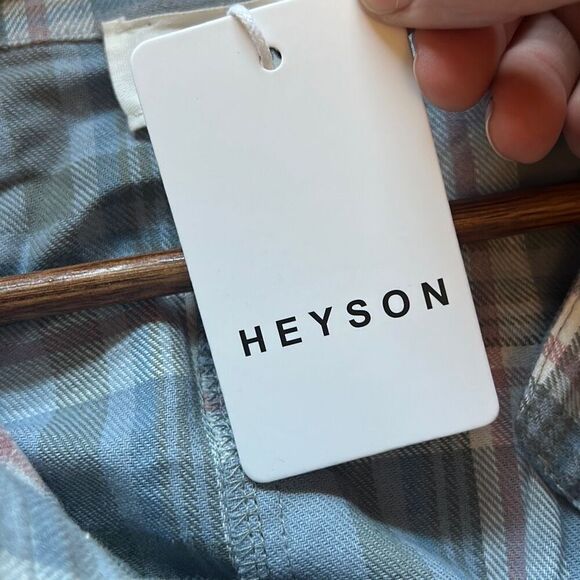 Flowy Plaid Blouse Button Up Top Unique Cut Oversized Boho Chic - Picture 6 of 7